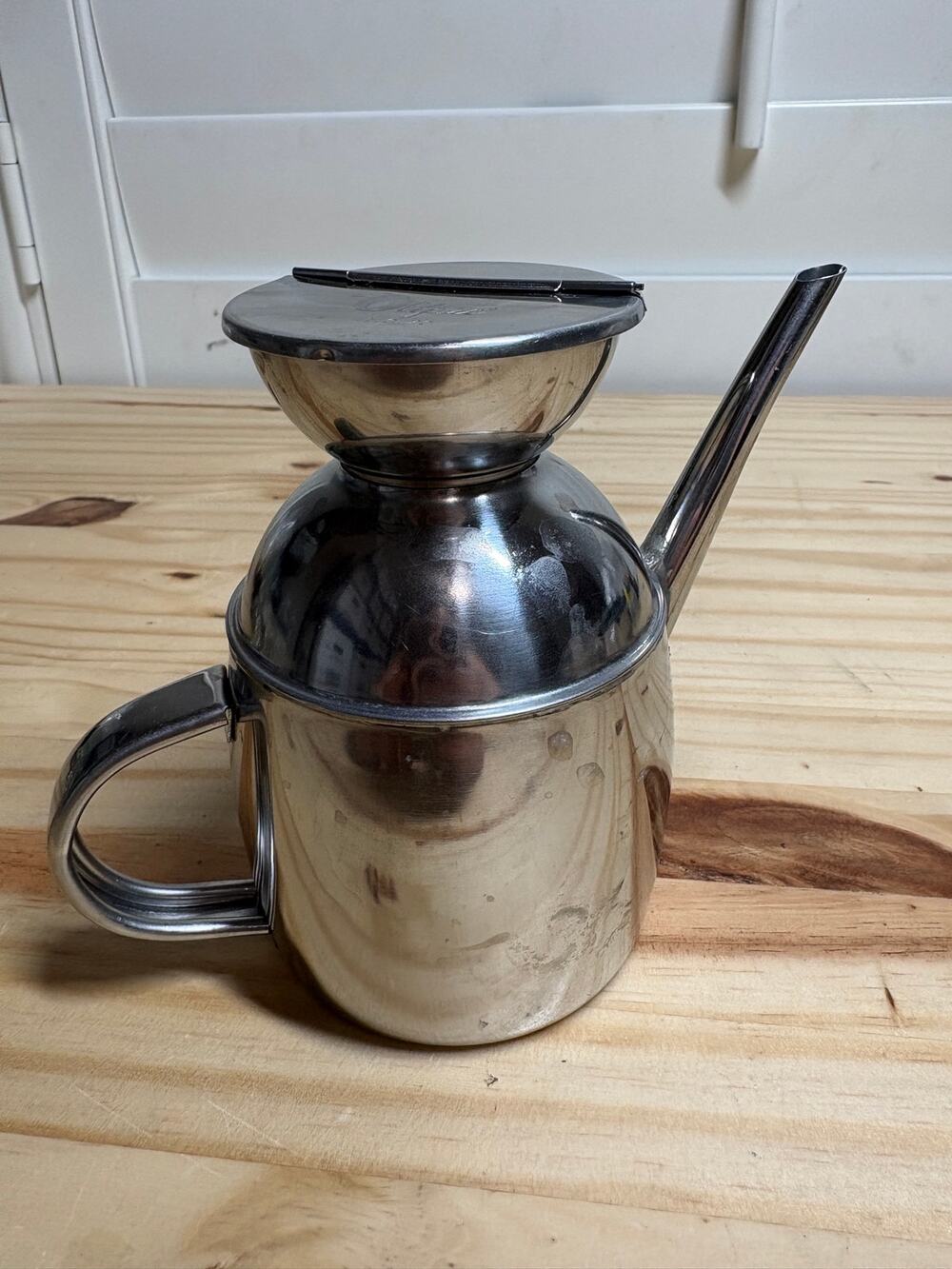 Olipac Stainless Steel Oil Cruet Inox 18/10 Silver Can Olive Oil Dispenser